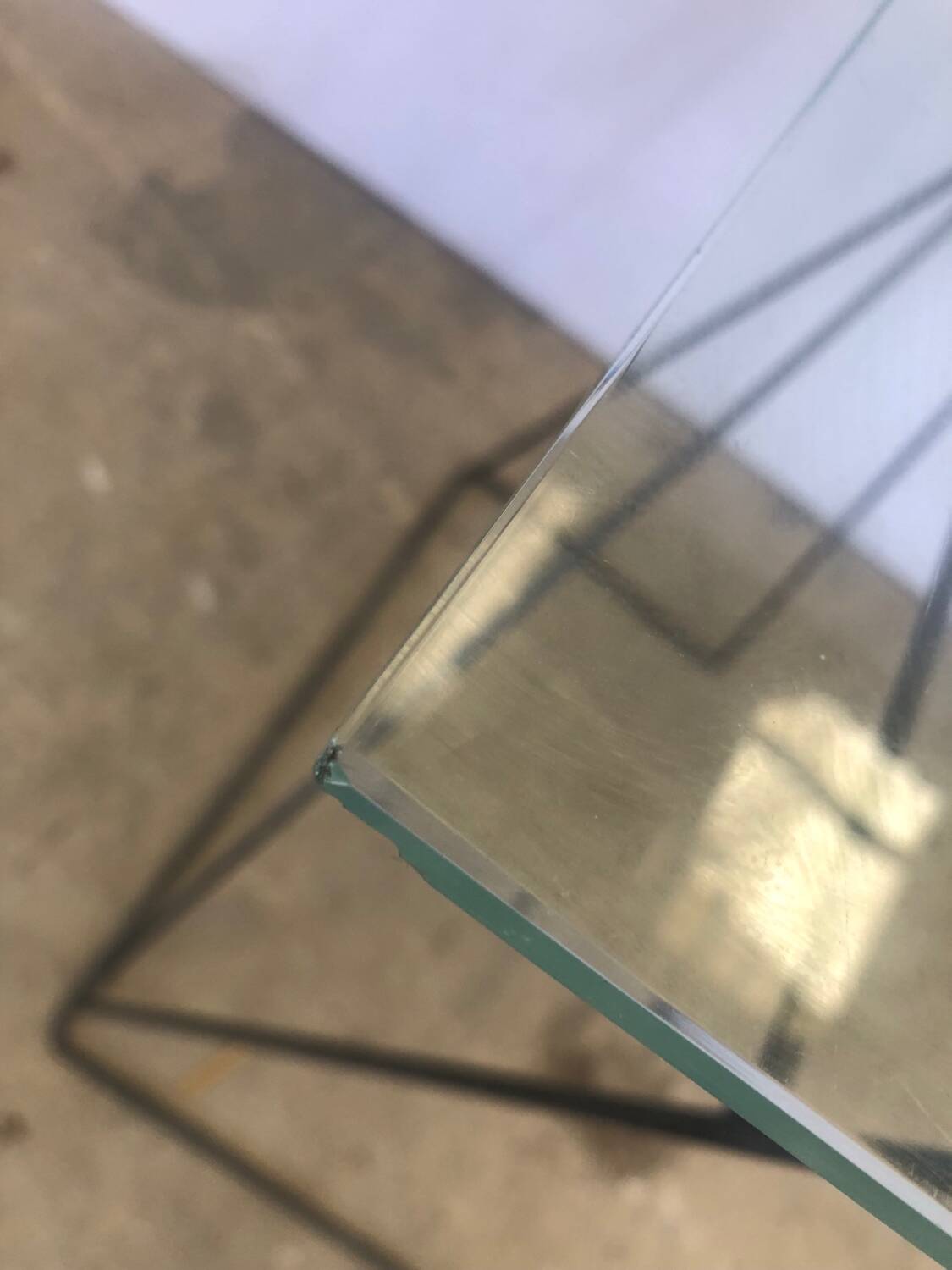 Glass trestle desk