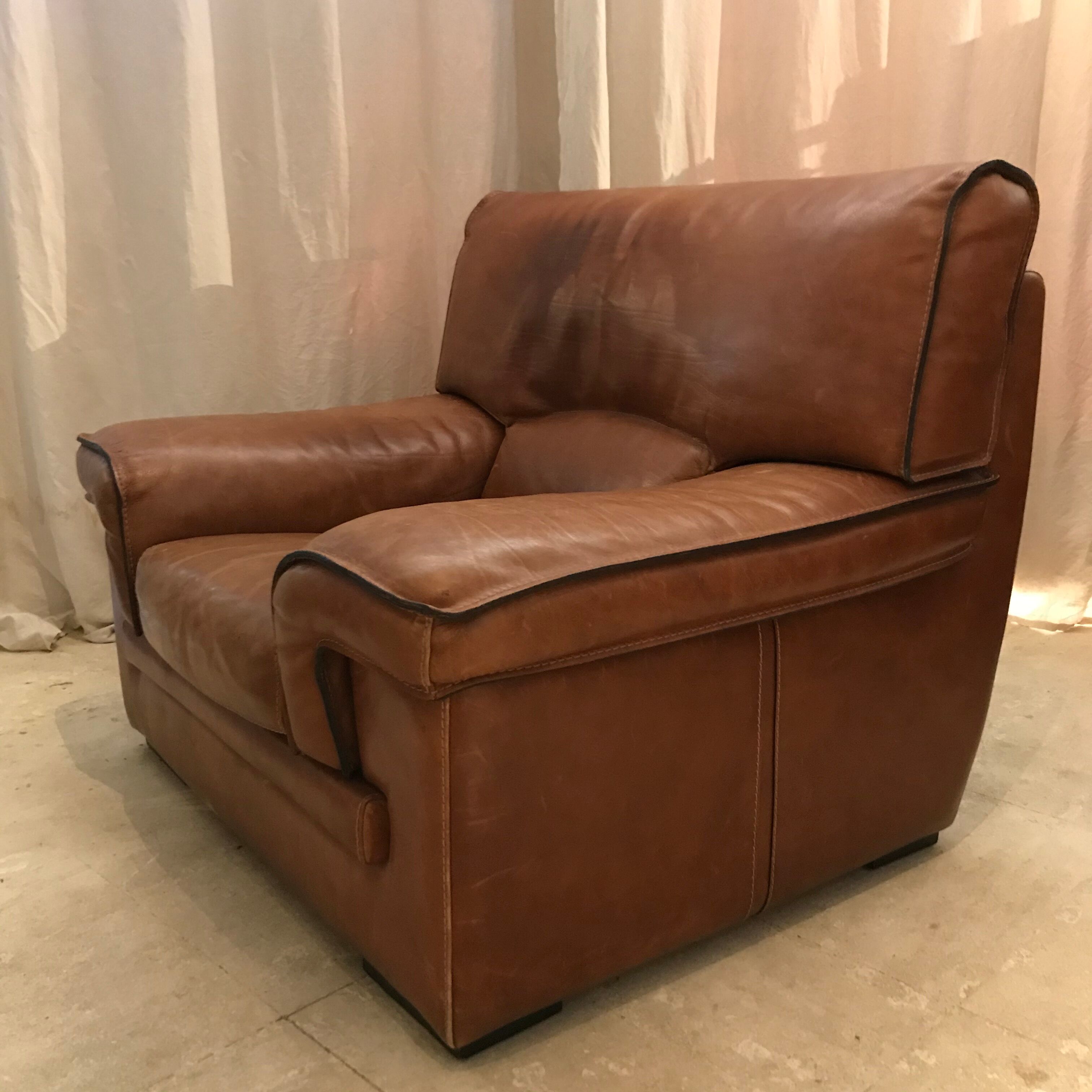 Roche & Bobois leather lounge set