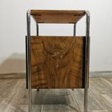 Table de chevet chromée Bauhaus par Robert Slezak
