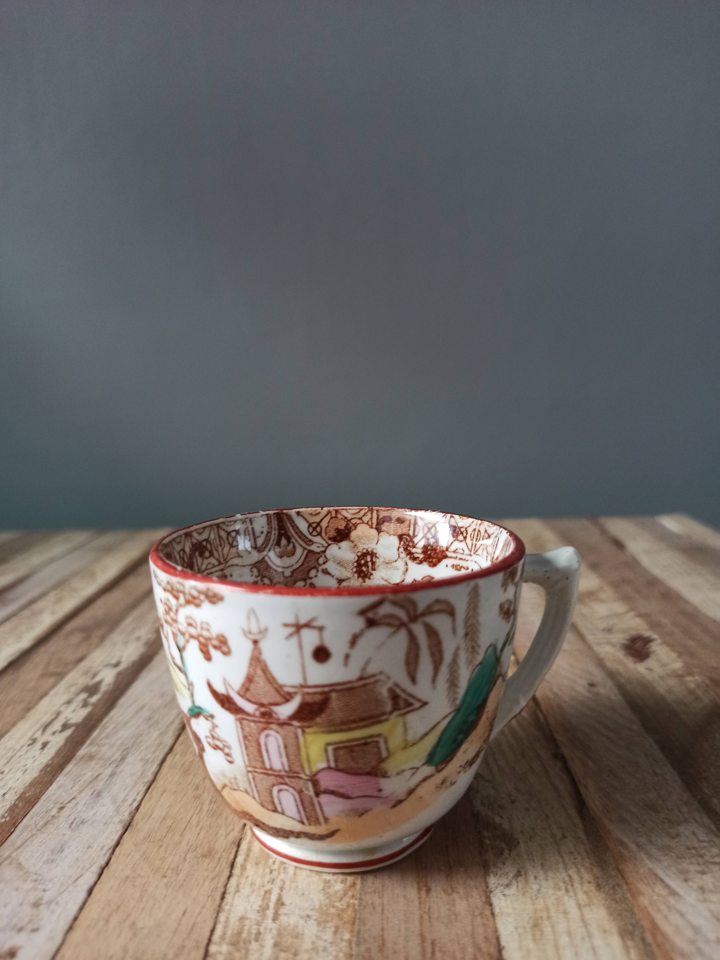 Sarreguemines porcelain cups