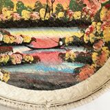 Painted basket for wall decoration