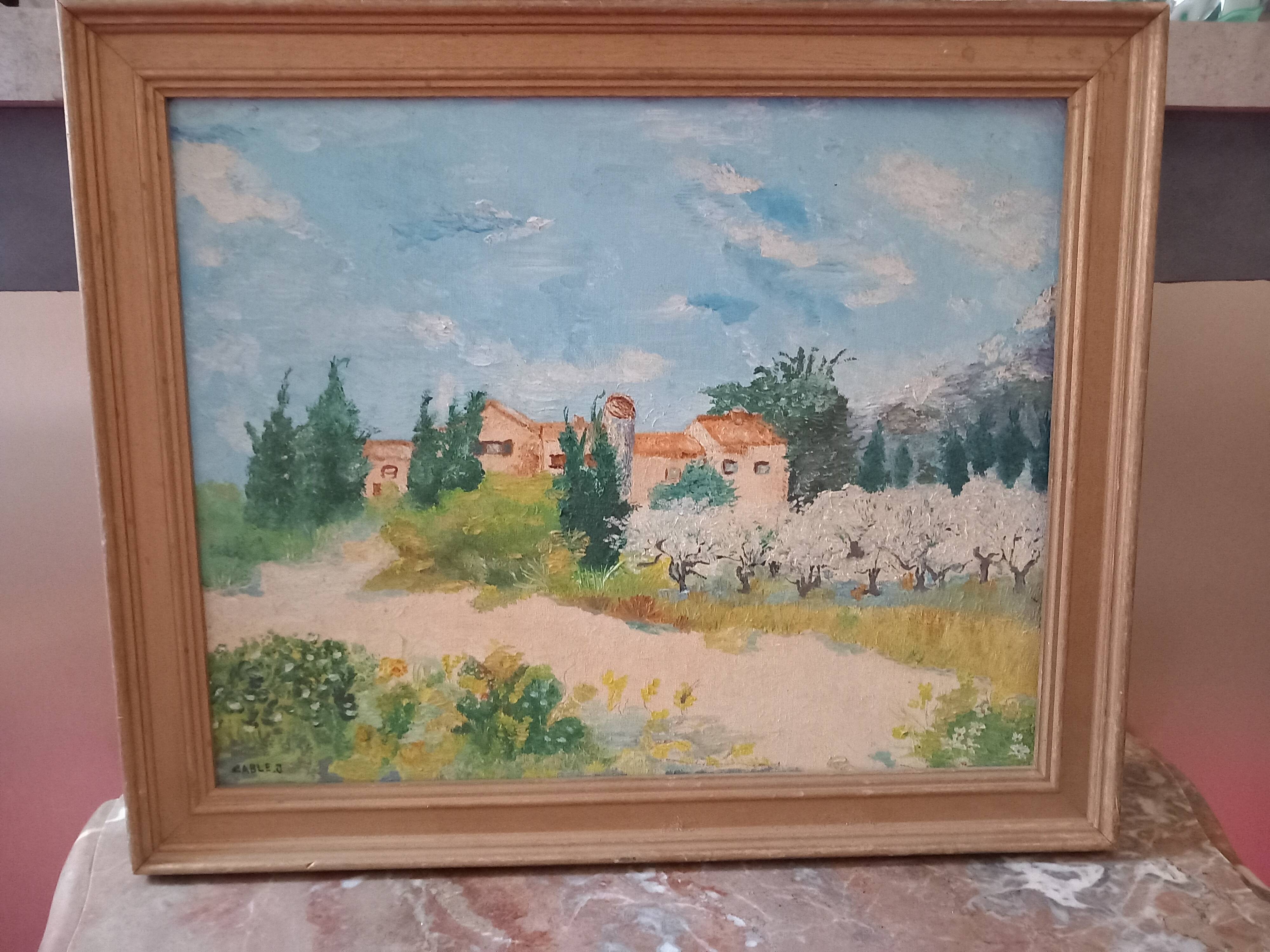 Oil on panel signed-landscape