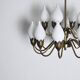 Fog & Mørup 18-Arm Brass and Opaline Glass Tulip Chandelier