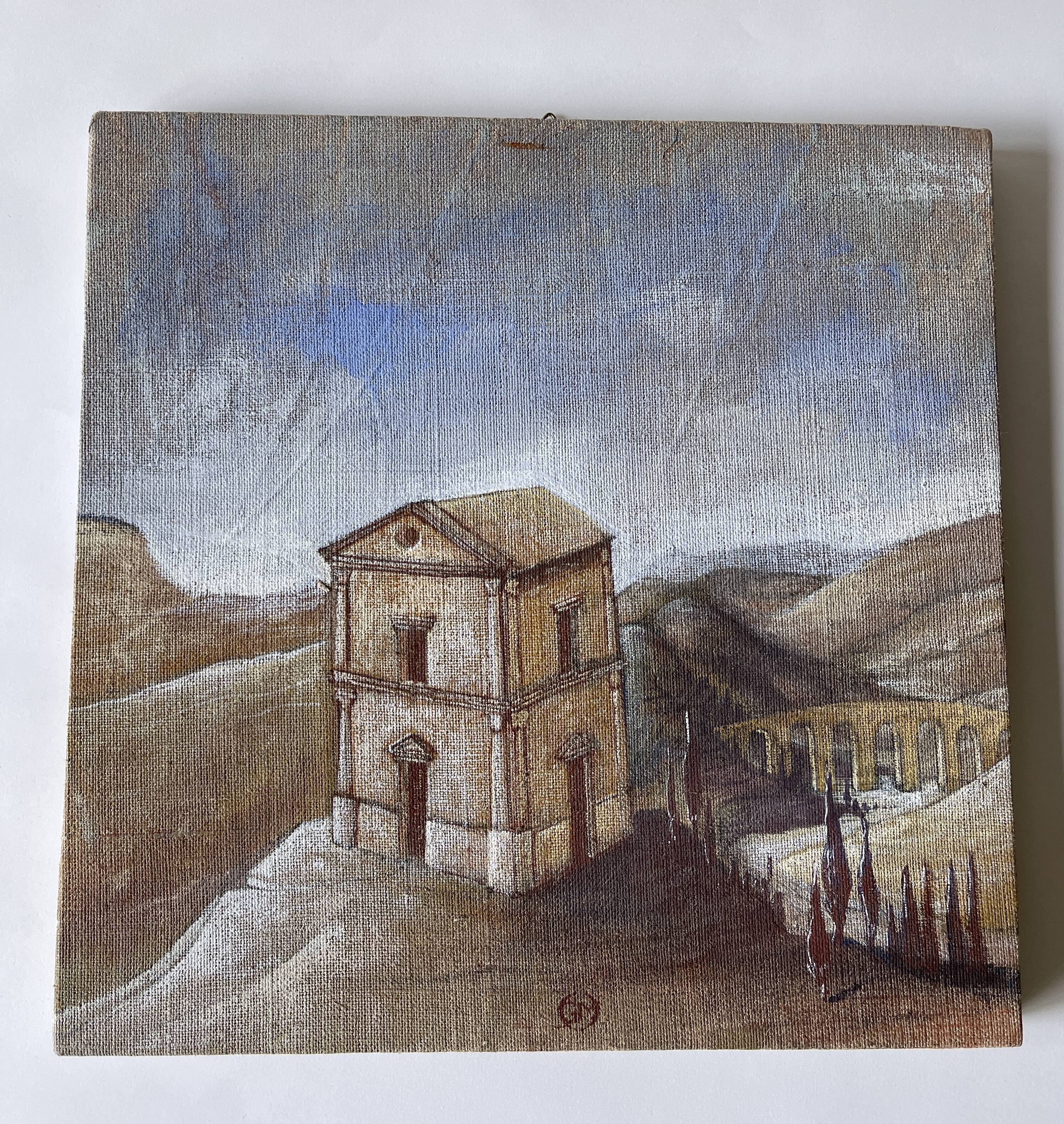 Oil on canvas landscape signed Gouny and Marange