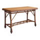 Table à manger en rotin et osier, plateau en hêtre, années 60