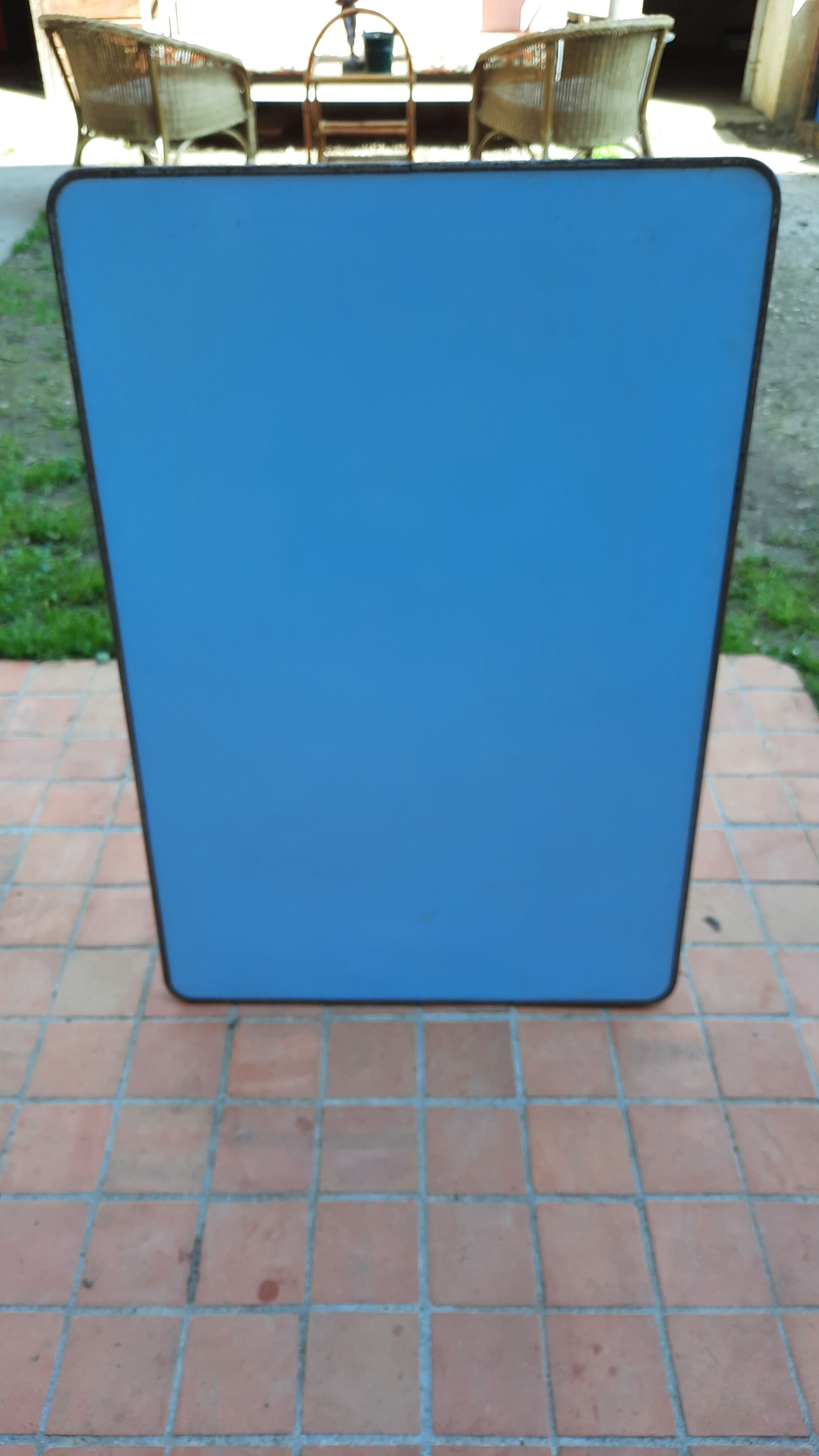 Blue camping folding table