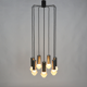 Vintage suspension lamp in chrome metal and glass 1970