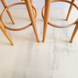 Series of 4 canned bar stools