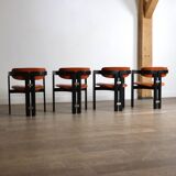 Ensemble de 4 chaises Pamplona par Augusto Savini pour Pozzi, Italie, années 1960