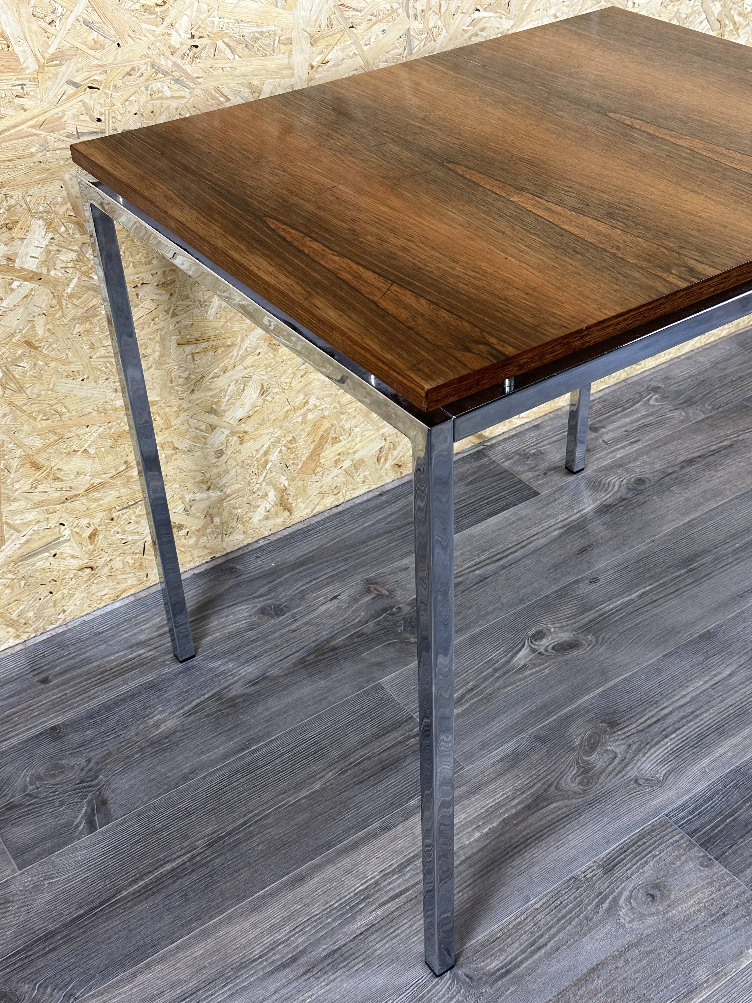 60s 70s teak office table desk chrome frame Danish design