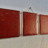 Vintage 1950s triptych barber dressing table mirror brick - 27 x 67 cm