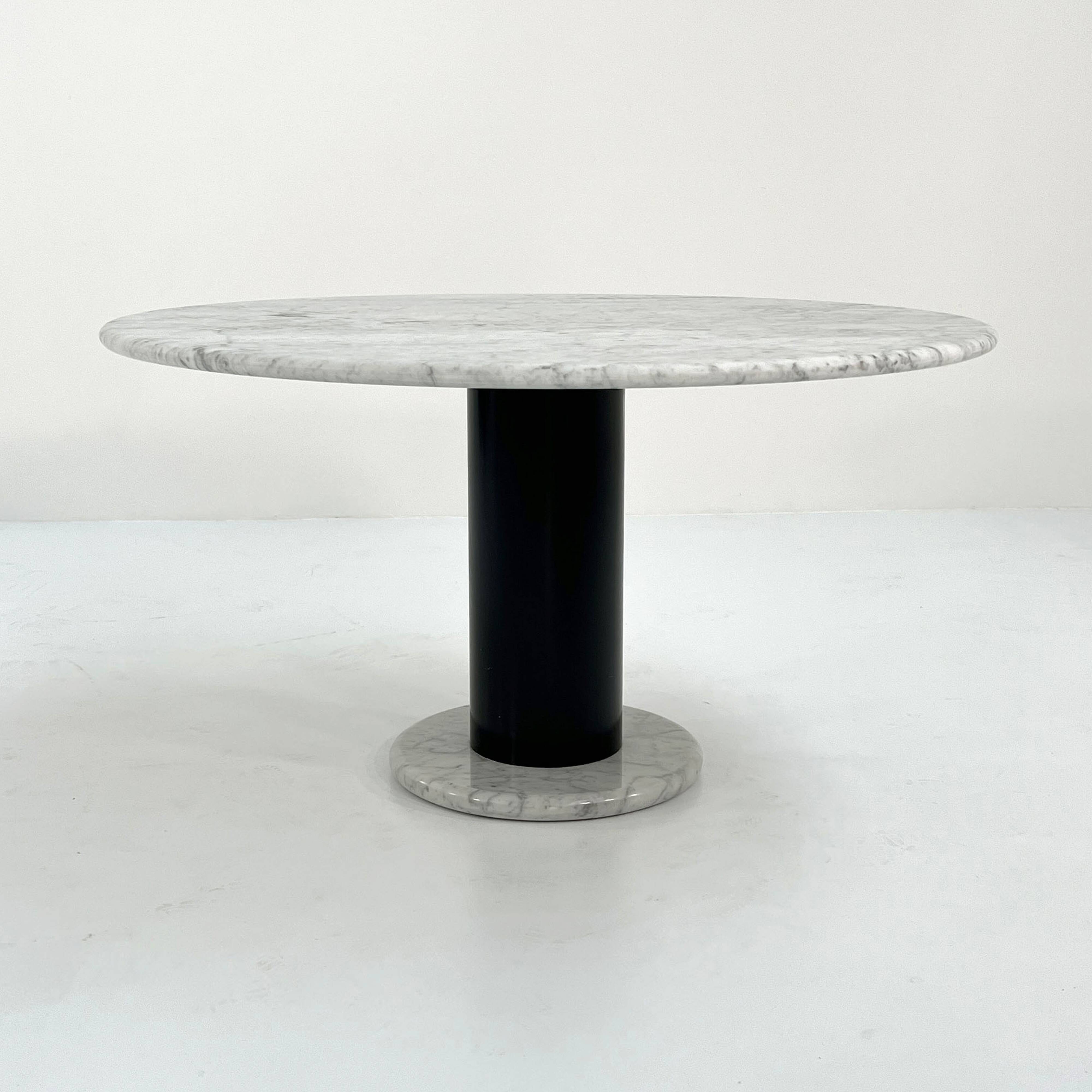 Table 120 cm in Loto Rosso marble by Ettore Sottsass for Poltronova, 1970