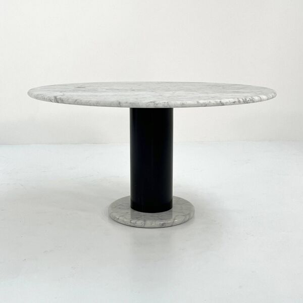 Table 120 cm en Marbre Loto Rosso par Ettore Sottsass pour Poltronova, 1970