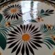HB Quimper plate, Camaïeu model, green and saffron floral decoration