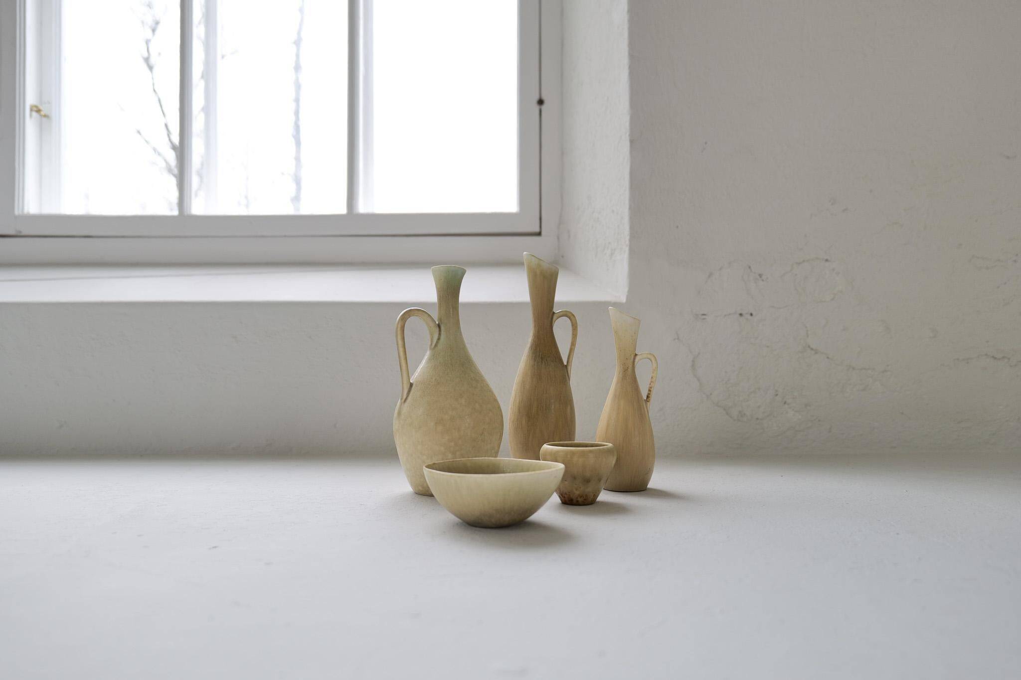 Group of 5 Mid-Century Modern Vases Rörstrand Sweden 1950