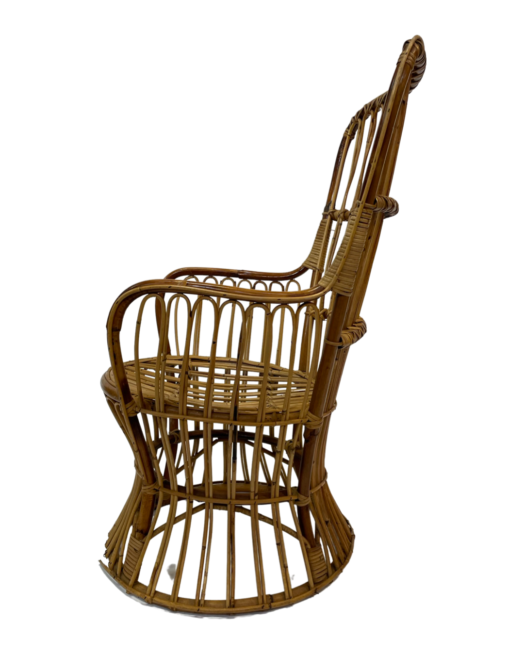 Set of two mid century rattan armchairs by bonacina 1950 design