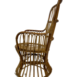 Ensemble de deux fauteuils en rotin du milieu du siècle par Bonacina 1950 Design