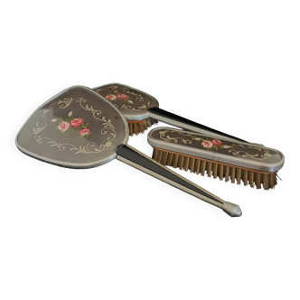 Set à main ancien 2 brosses 1 miroir