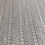 White cotton bedspread - throw with geometric chevron pattern