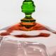 Pink Glass Cloche with Green Finial on Plate – 1930s Italian Vintage Glass Tableware
