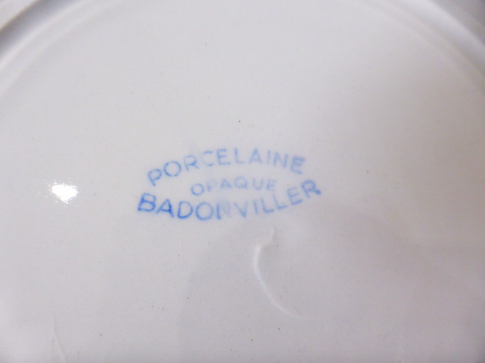 Set of 4 vintage dessert plates from the Badonviller porcelain factory