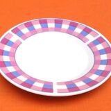 6 small porcelain plates with checkerboard decor