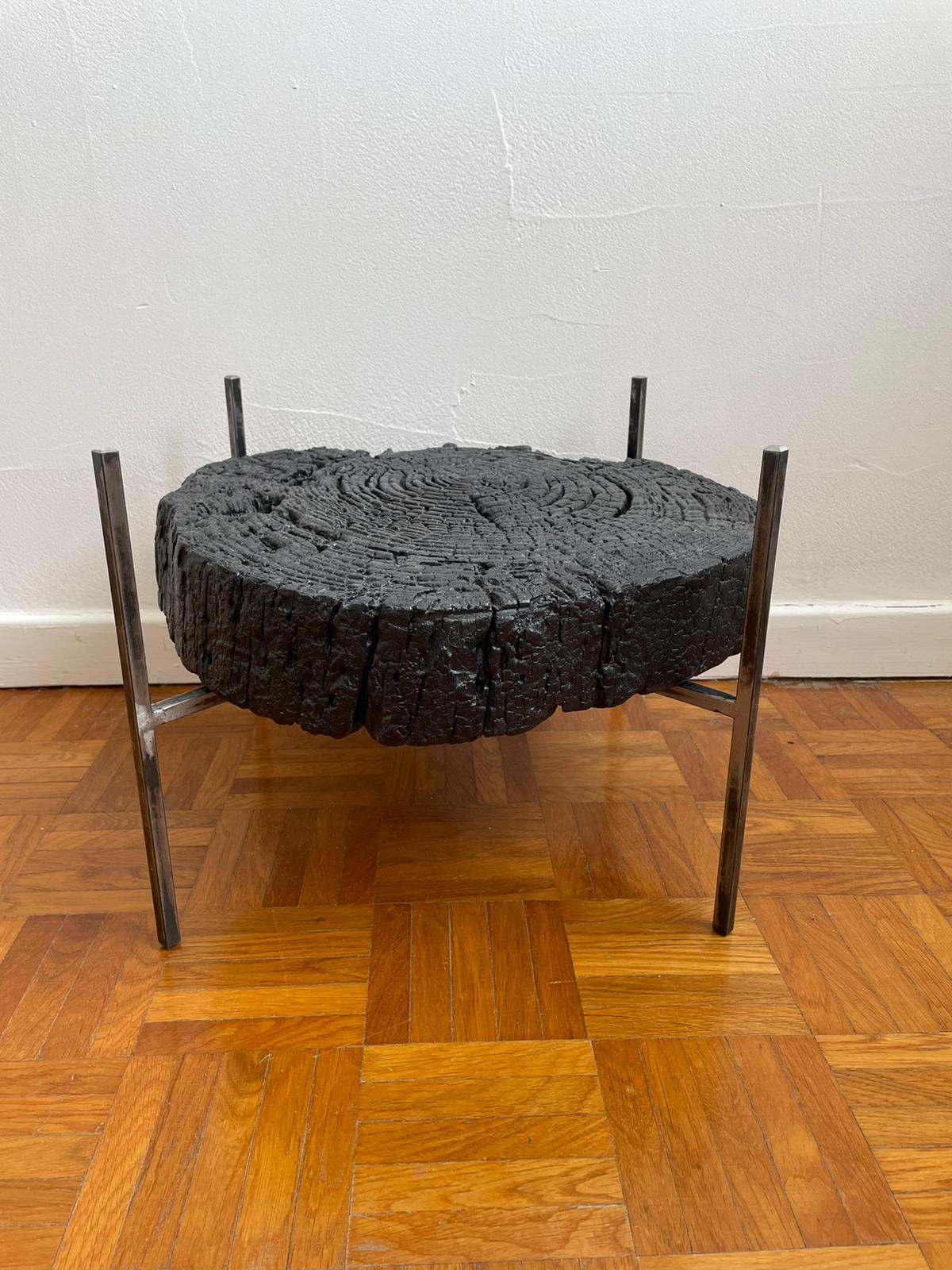 Table d'appoint bois brulé Maud Supplies