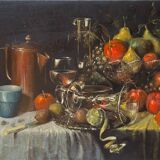 Painting "Still life with lemon" cf. Pieter Claesz by Yoram LUKOV (born in 1940)