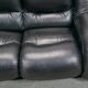 Black leather space age Italian 2 seater sofa