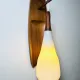 Floating Wall Lamp In Wood & Matt Opal Glass By Philips, The Netherlands, 1950S