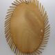 Mirror rattan oval radiating around 1960  - 37x50cm