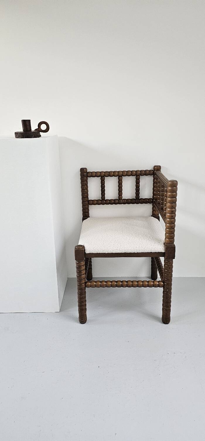 Brutalist wooden candle holder