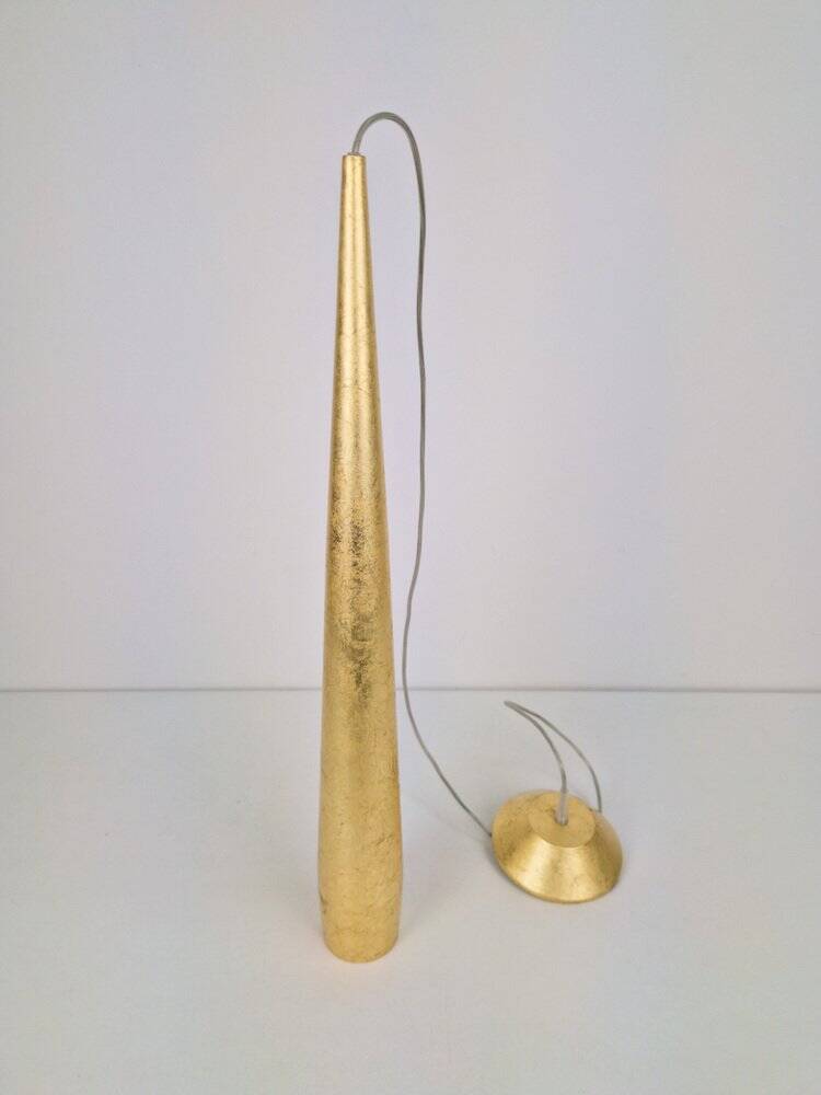 Conical Gold Line Pendant Lamp from Panzeri, Italy, 1990s
