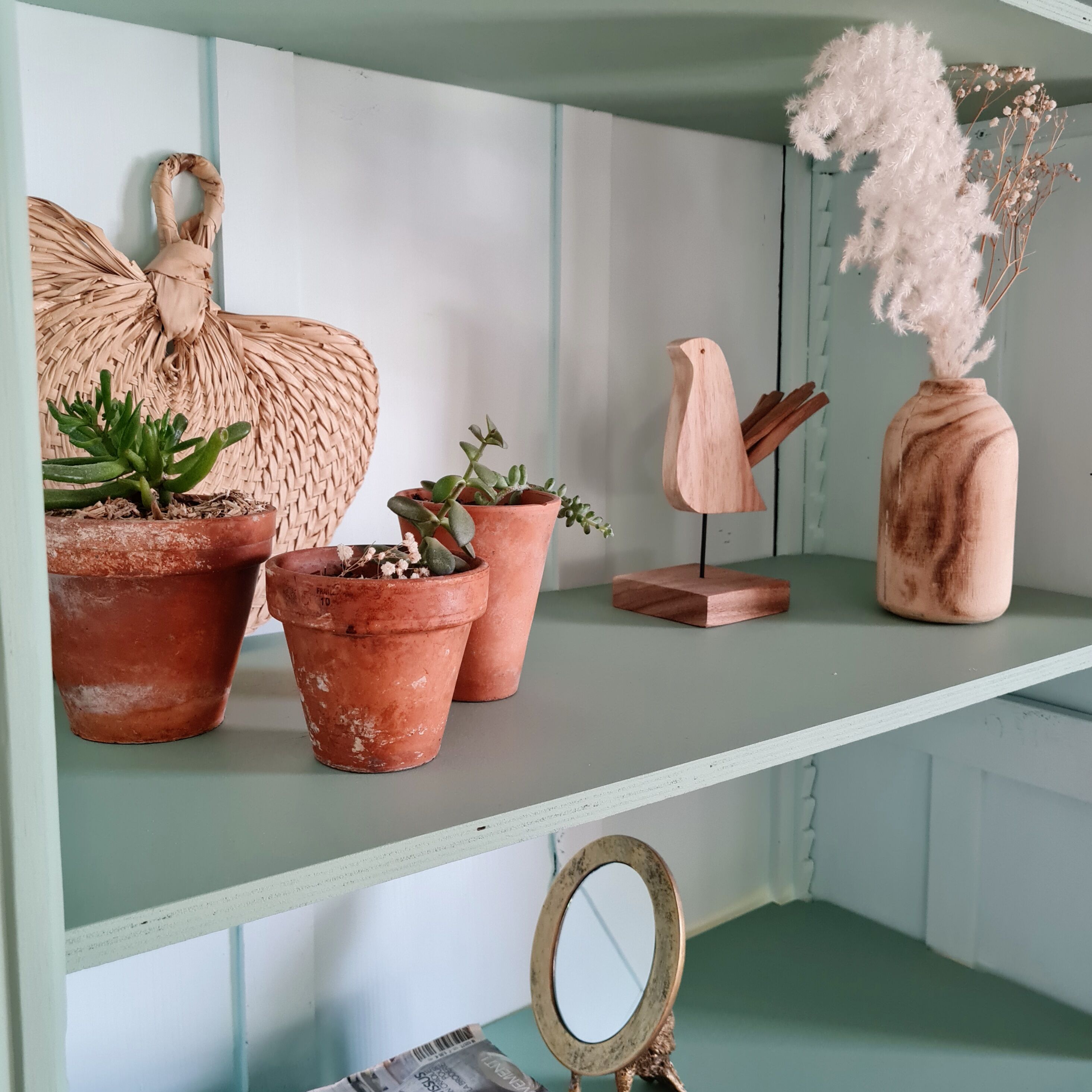 Green bookcase cabinet