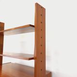 Vintage modular secretary shelf bookcase in teak from the 60s