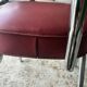 2 vintage red faux leather chairs