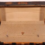 travel trunk from the early 20th century made of leather and wood