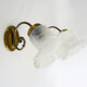 Pair of brass swan collar wall light old tulip glass. Year 60