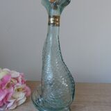 Vintage Italian glass fish bottle 75 cl, seaside decor 1970.