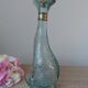 Vintage Italian glass fish bottle 75 cl, seaside decor 1970.