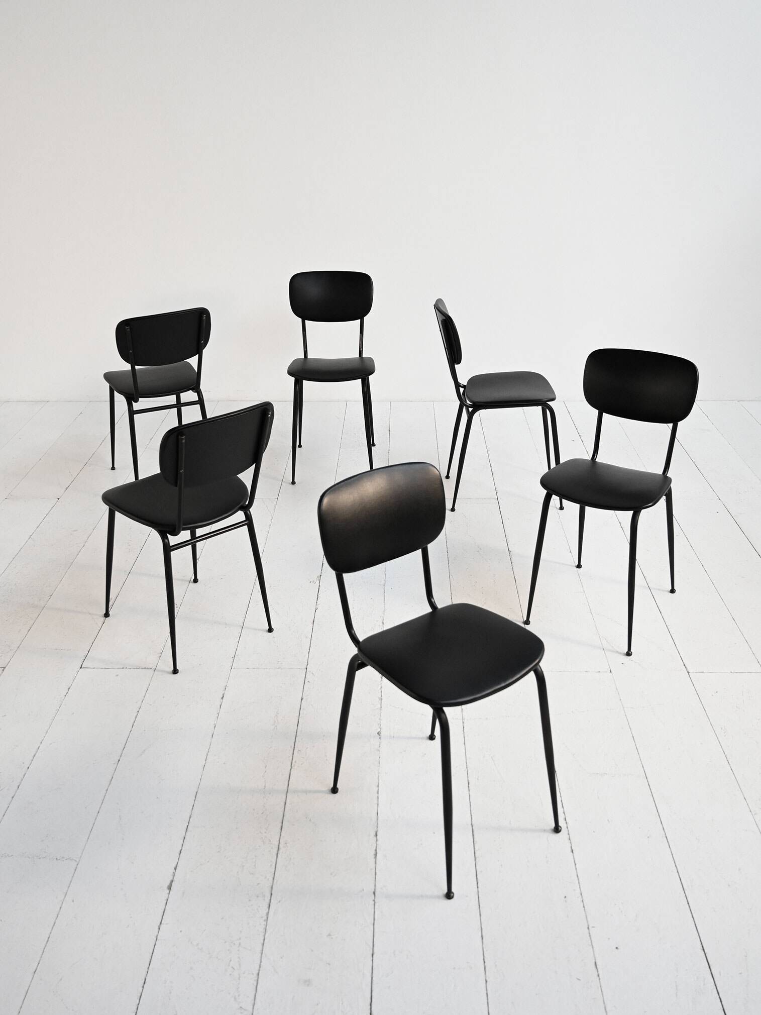 Set of 6 Olivetti Italian vintage chairs 1960s