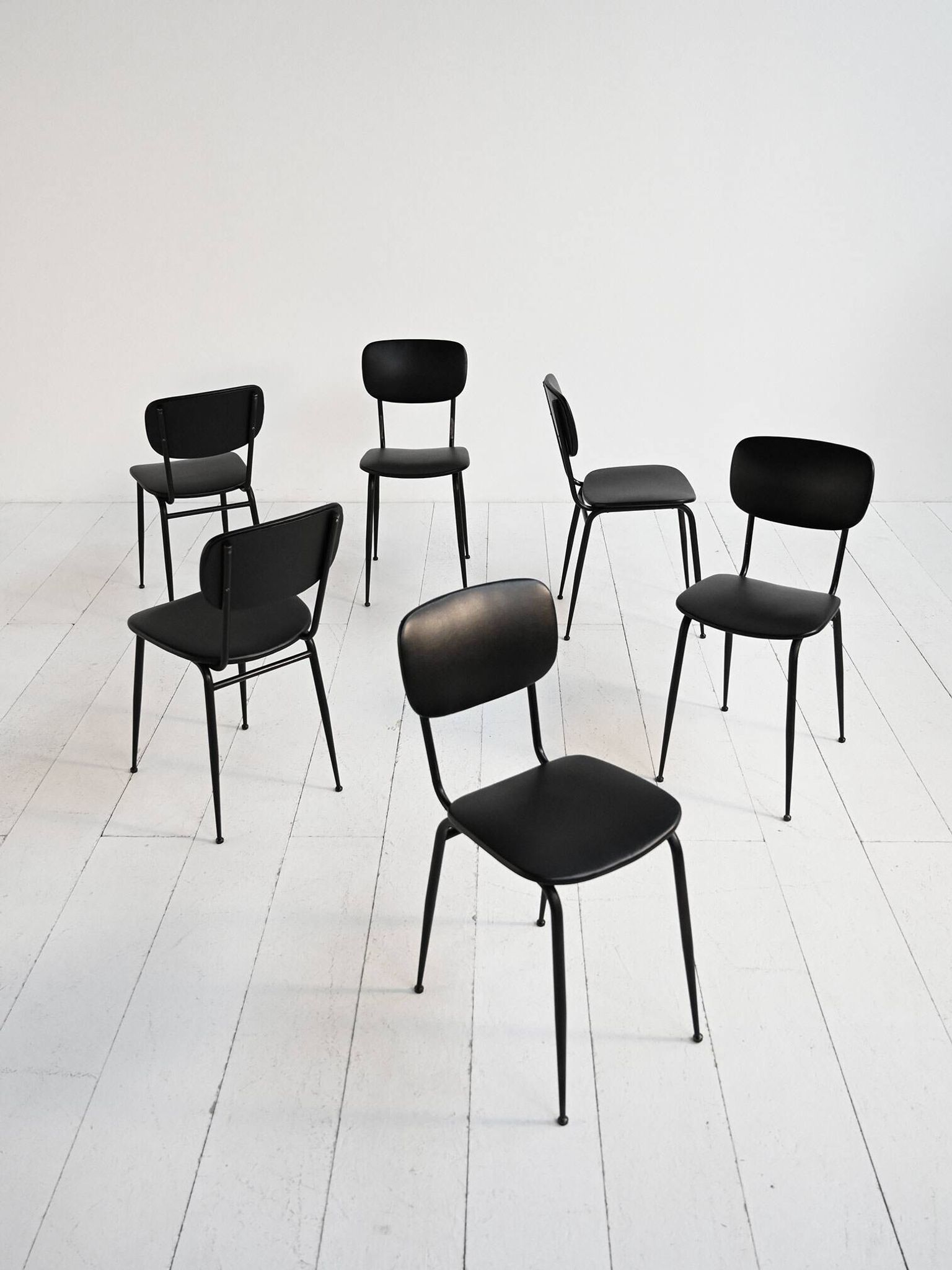 Set of 6 Olivetti Italian vintage chairs 1960s