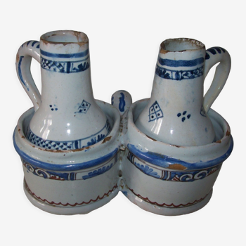 Polychrome earthenware vinegar oiler