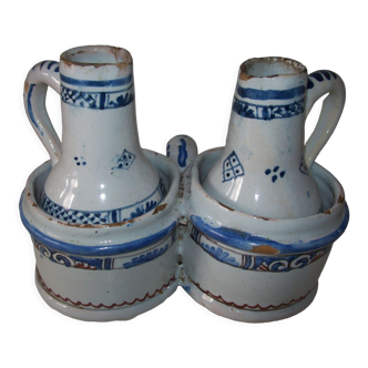 Polychrome earthenware vinegar oiler