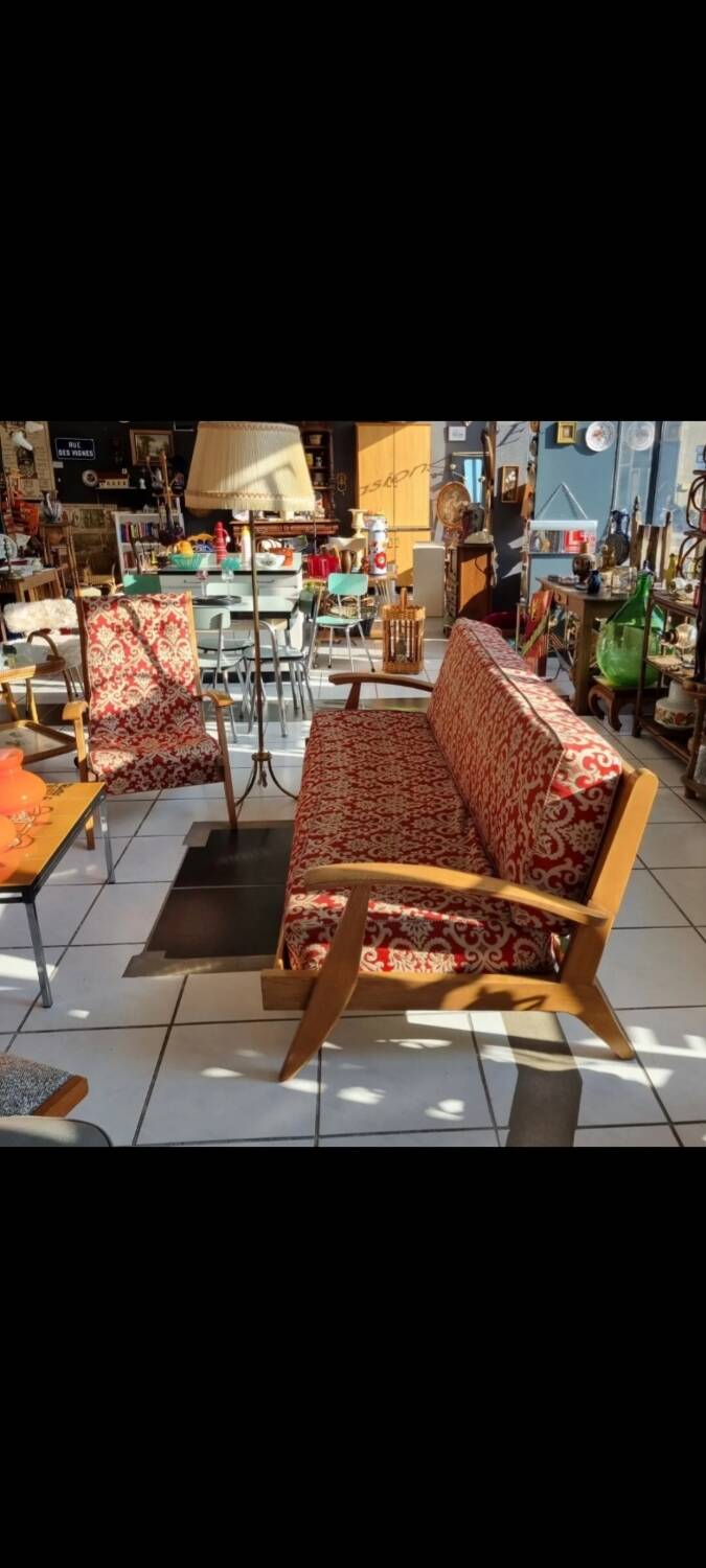 Canapé + fauteuil FS116 Free Span vintage