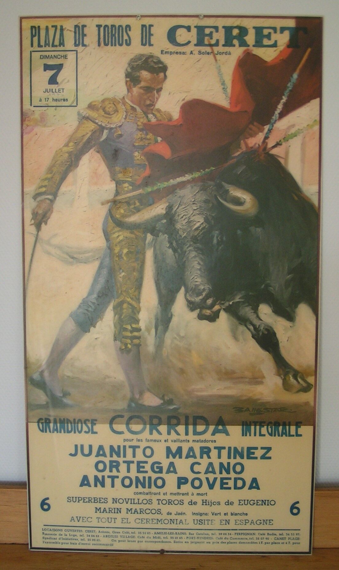 70s bullfighting poster