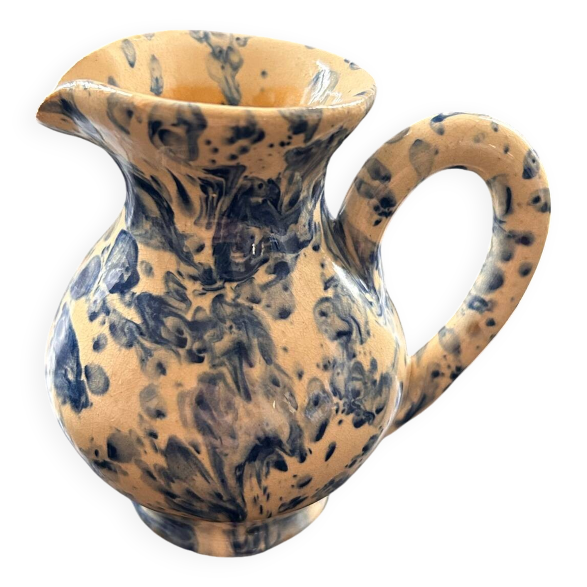 Small blue and beige mixed pitcher