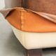 Sheepskin design ottoman with a very beautiful patina and stunning colours
