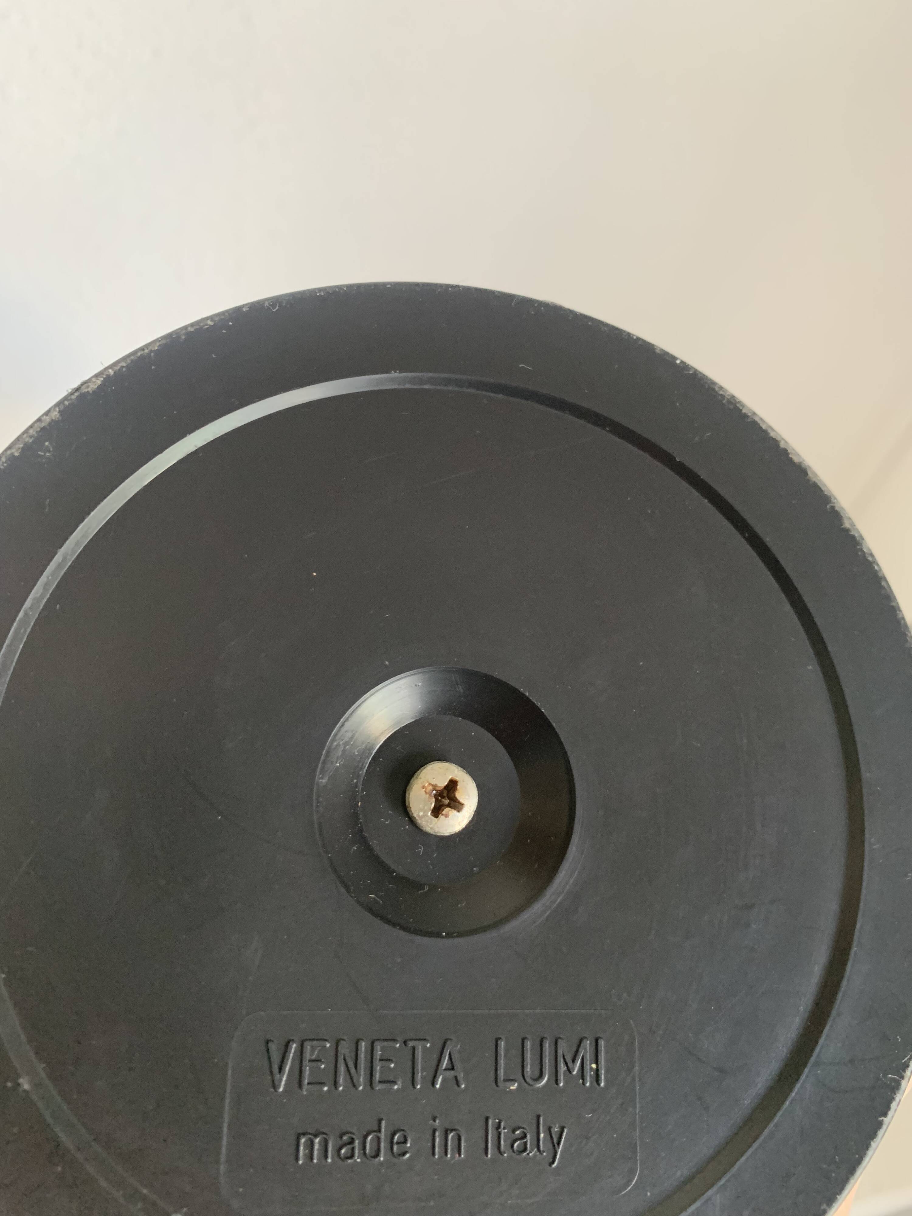 Lampe vintage 1960 bureau Veneta Lumi bleu ciel - 30 cm