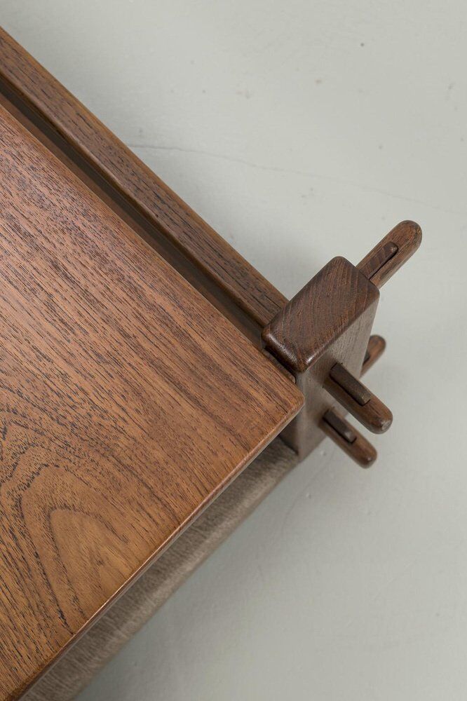 Brutalist Coffee Table with Magazine Holder